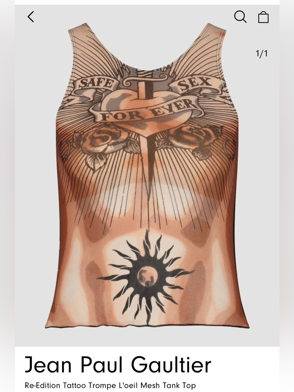 Jean Paul Gualtier Mesh top - size s